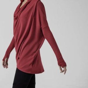 New NWT ATHLETA Purana Wrap Sweatshirt Red. Size Women's Small S/P Tags Attached